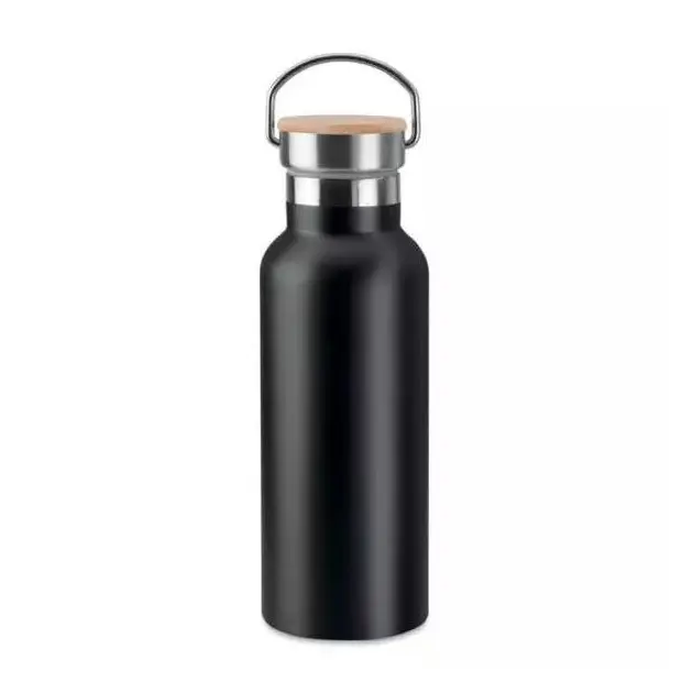 Botella termica doble capa con tapa de bamboo - Imagen 3