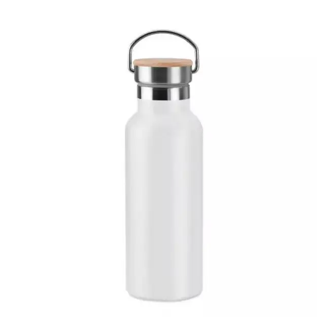 Botella termica doble capa con tapa de bamboo - Imagen 2